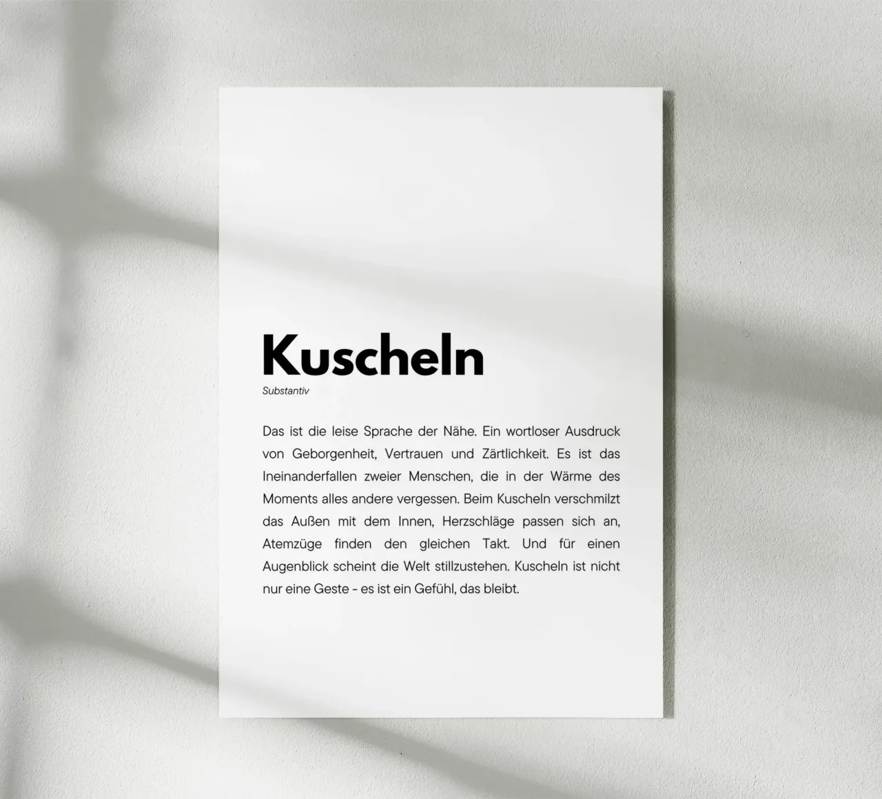 Definition Kuscheln plexiglass da DigiWunderwerk