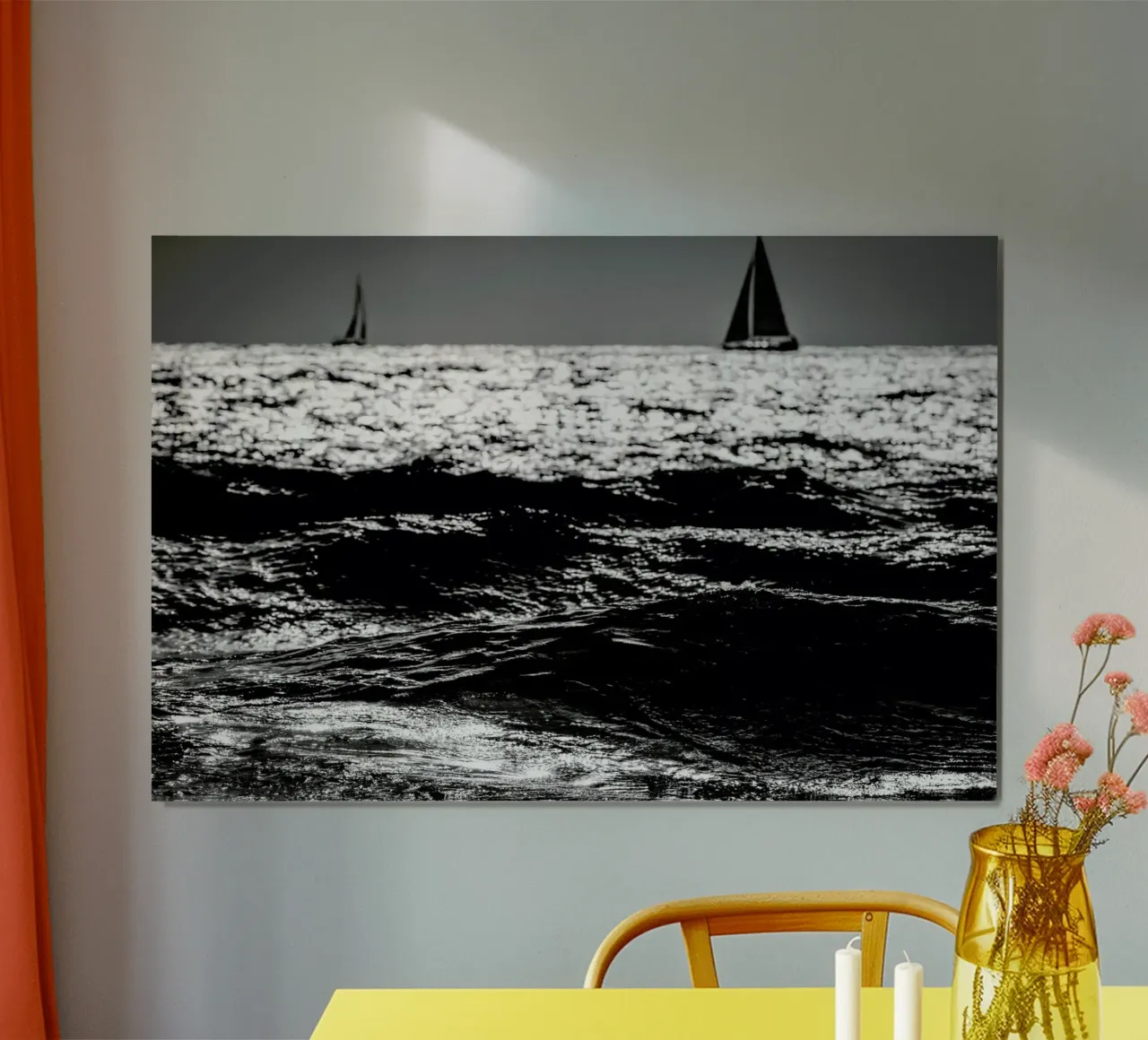 Two Sailboats poster con telaio in alluminio da Tal Paz-Fridman
