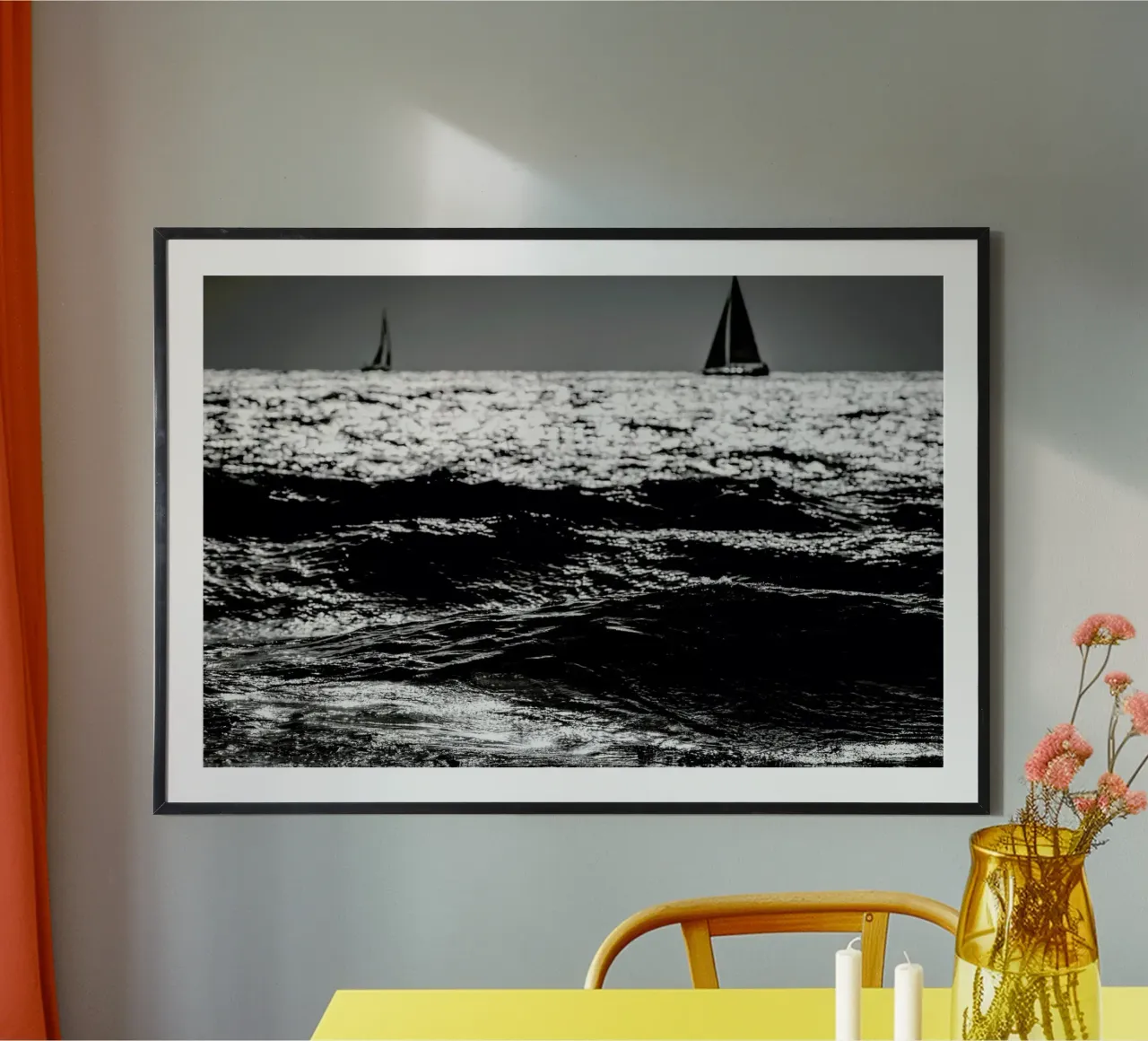 Two Sailboats poster con telaio in alluminio da Tal Paz-Fridman