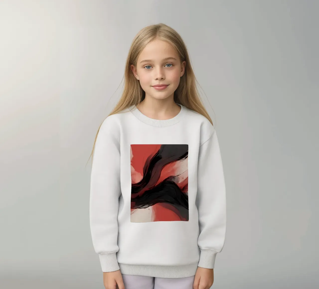 Astratto rosso e nero vorticoso sfondo design per moderno felpa bambino da DesignDoodle
