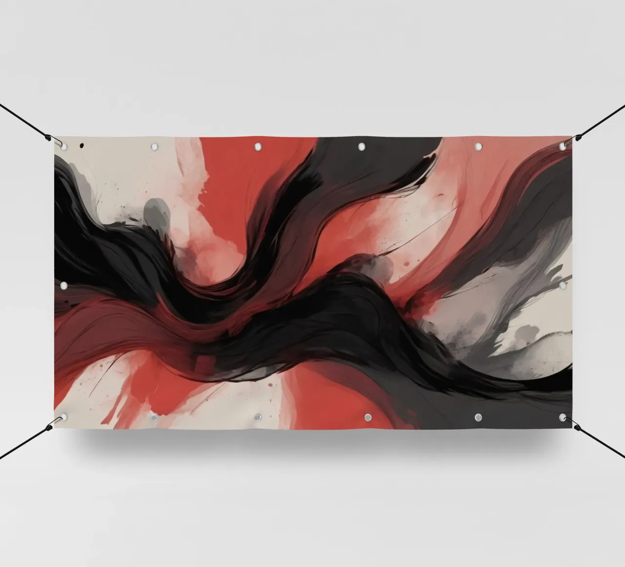 Astratto rosso e nero vorticoso sfondo design per moderno telo in pvc da DesignDoodle