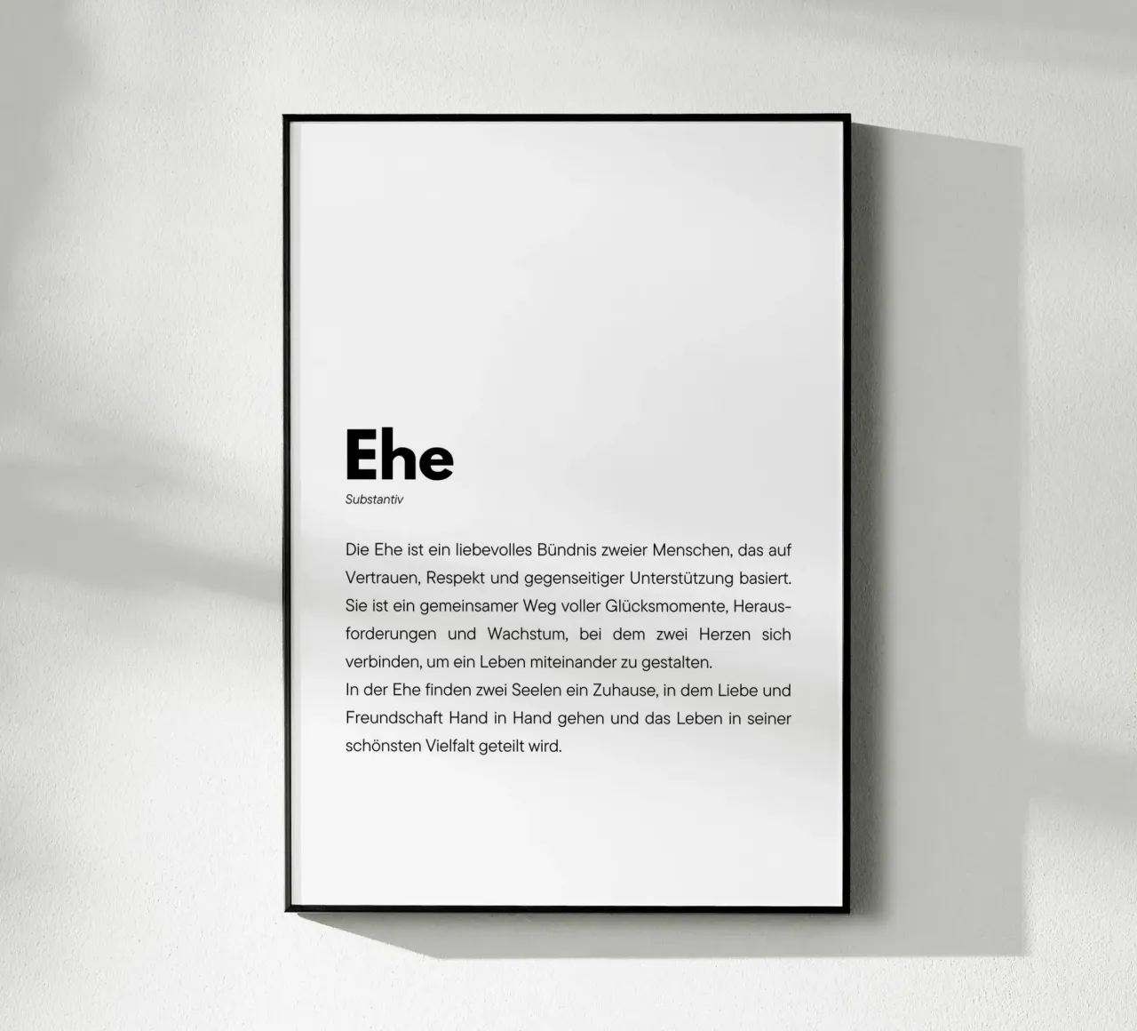 Definition Ehe Acryl-Glas von DigiWunderwerk
