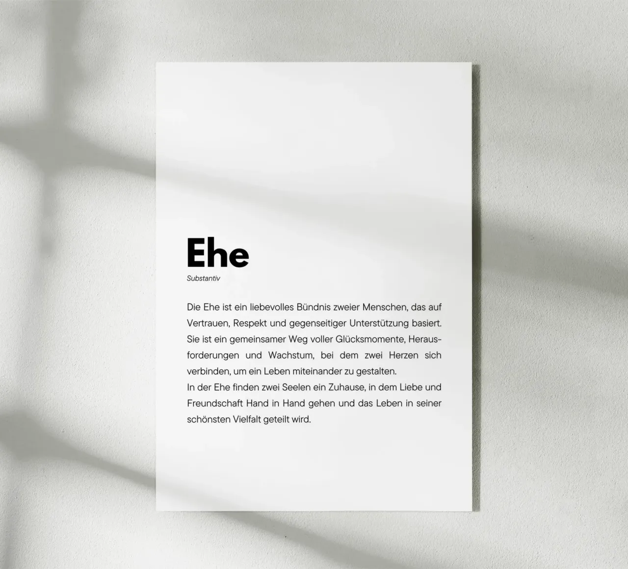 Definition Ehe Acryl-Glas von DigiWunderwerk