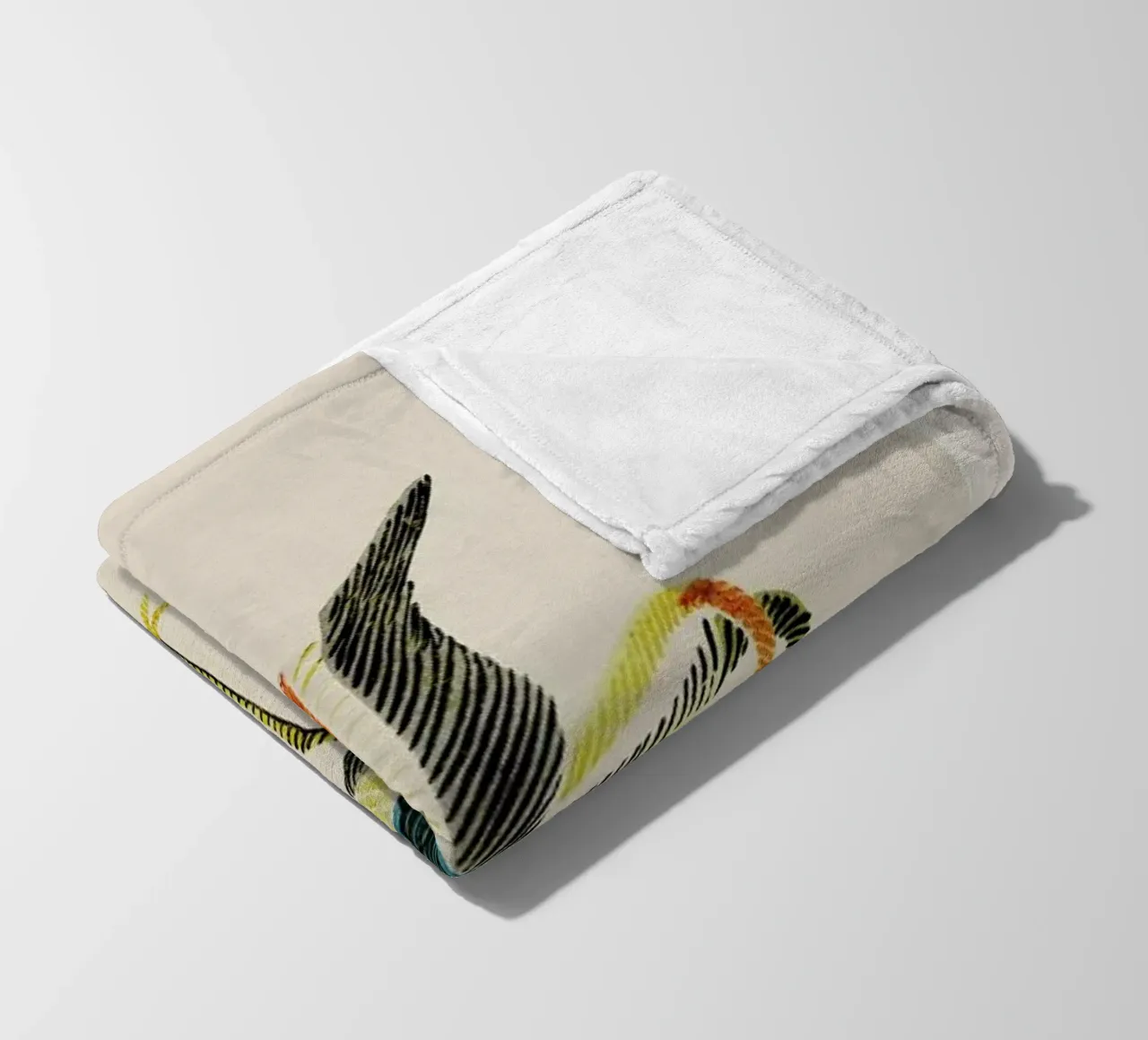 Tomoki - Crane Woodblock Print coperta in pile da Vintage by JUNIQE