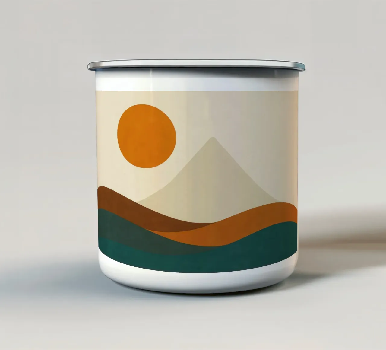 De berg Fuji - Japans evenwicht in verschroeide aarde emaille mok van Affiches Soleil & Déco Lumineuse – Sunny