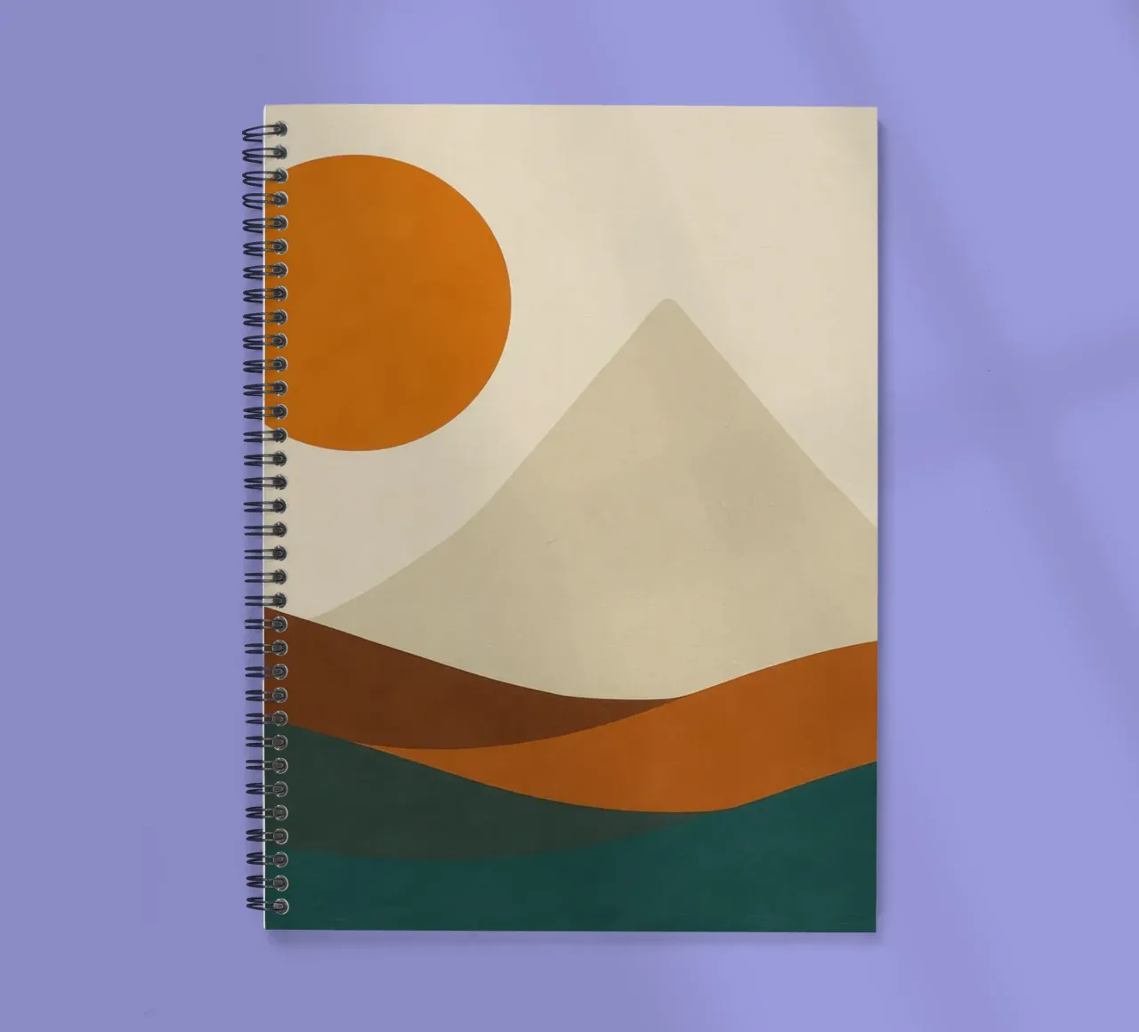 De berg Fuji - Japans evenwicht in verschroeide aarde notitieboek met spiraal van Affiches Soleil & Déco Lumineuse – Sunny