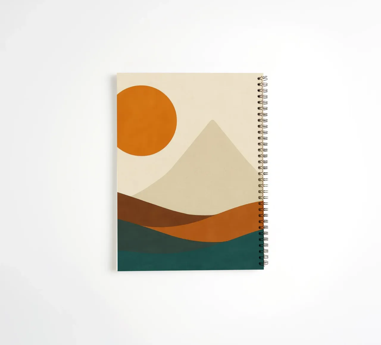 De berg Fuji - Japans evenwicht in verschroeide aarde notitieboek met spiraal van Affiches Soleil & Déco Lumineuse – Sunny