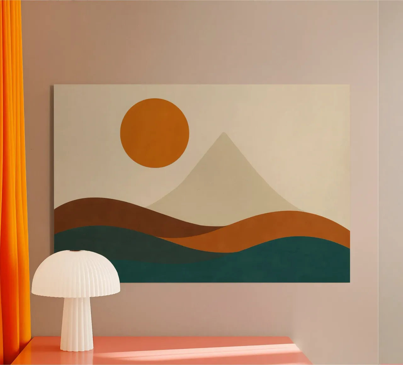 De berg Fuji - Japans evenwicht in verschroeide aarde acryl van Affiches Soleil & Déco Lumineuse – Sunny