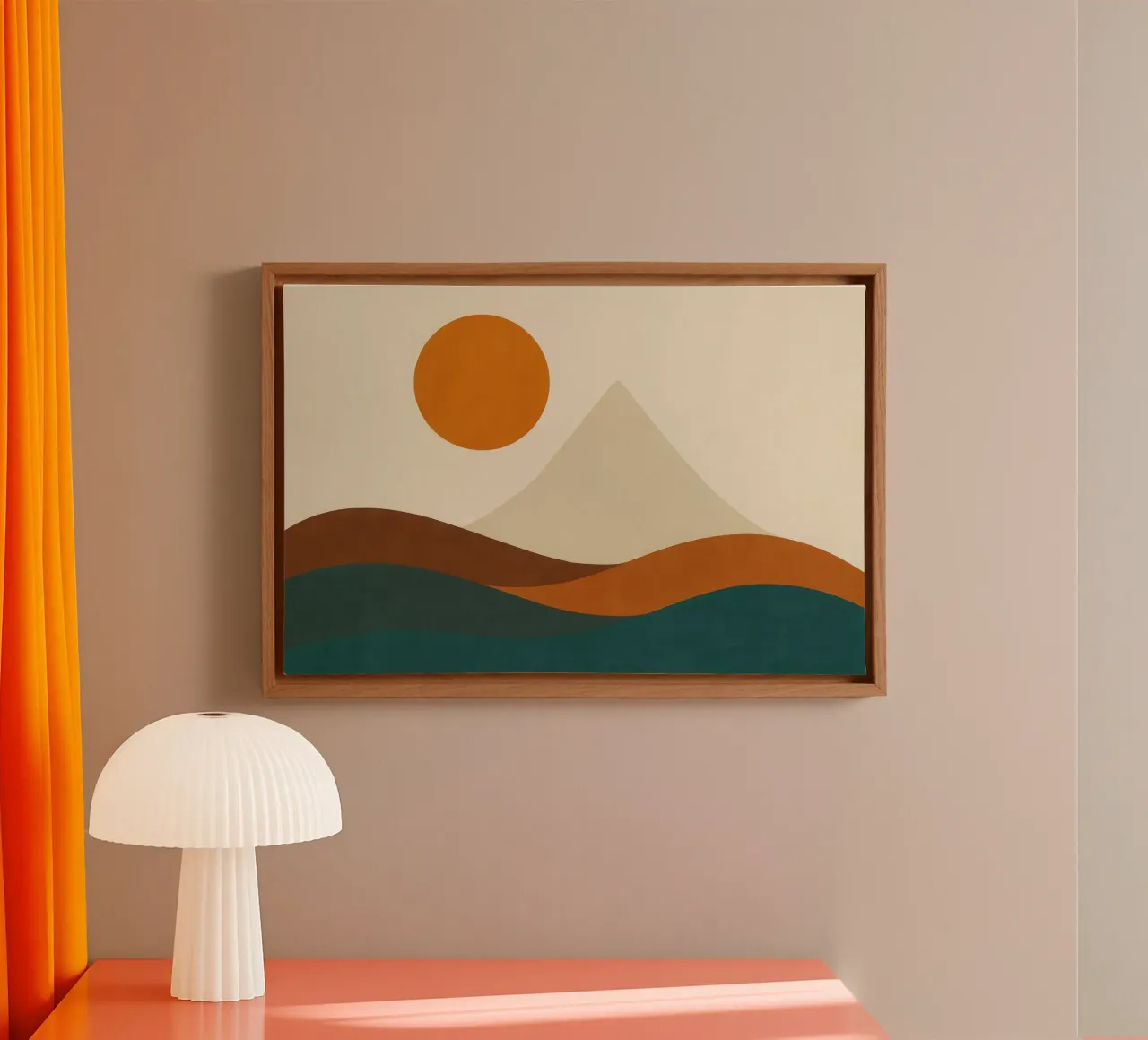 De berg Fuji - Japans evenwicht in verschroeide aarde canvas van Affiches Soleil & Déco Lumineuse – Sunny