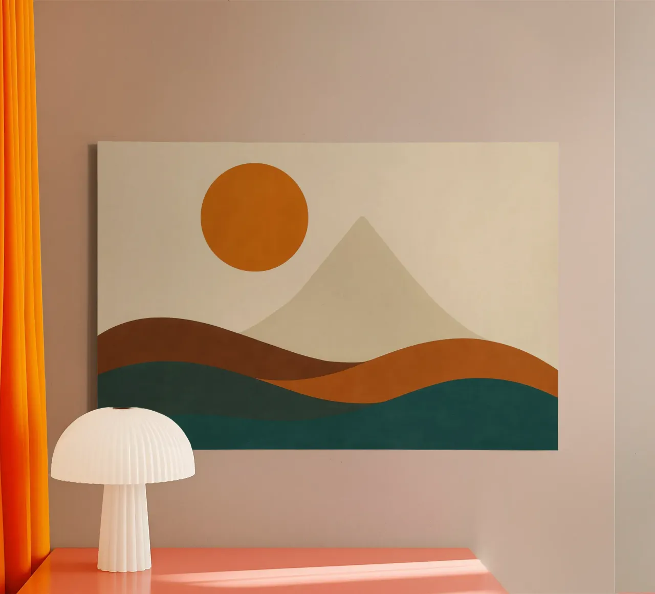 De berg Fuji - Japans evenwicht in verschroeide aarde canvas van Affiches Soleil & Déco Lumineuse – Sunny