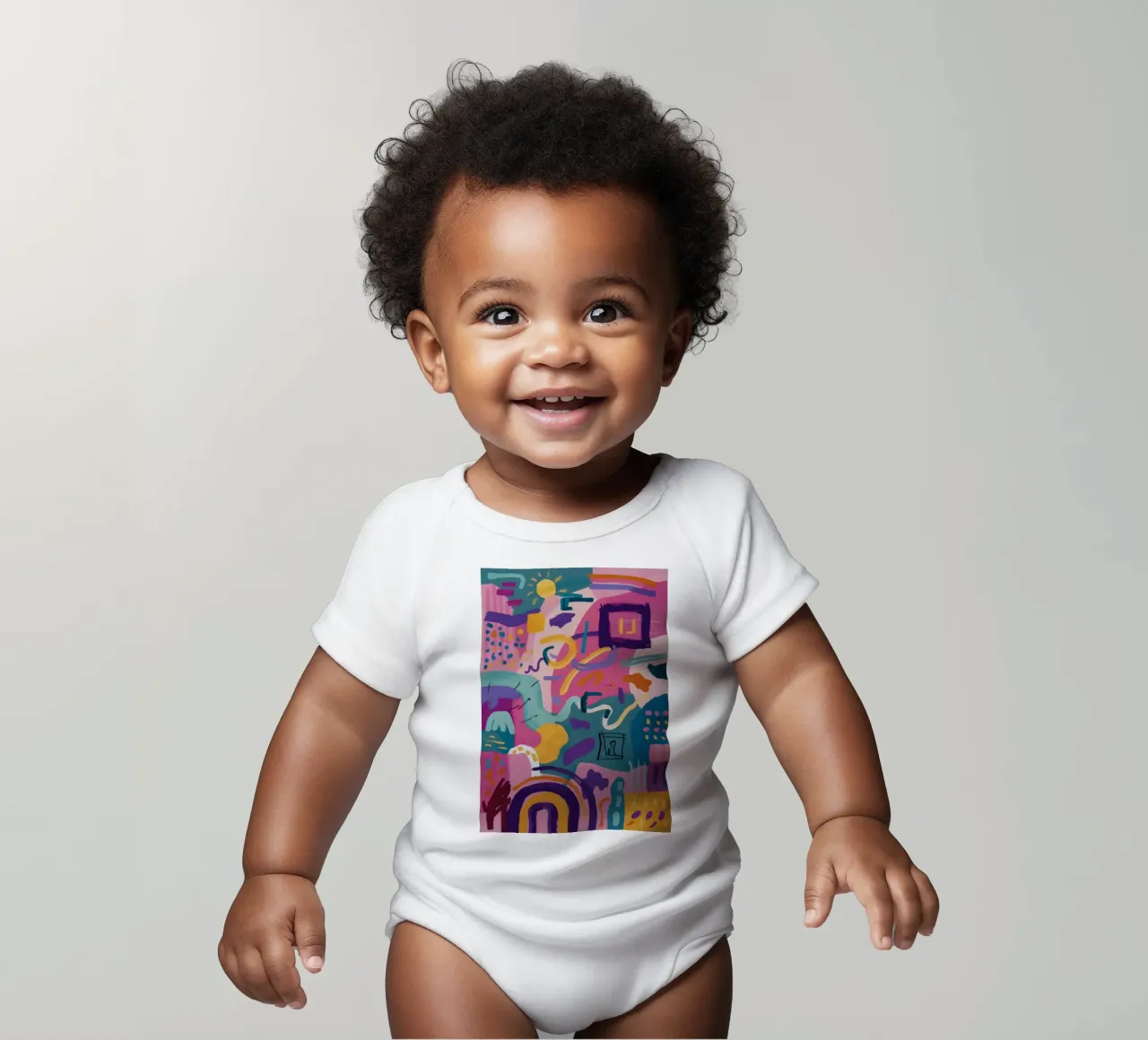 Codice colore ritmico body neonato maniche corte da Zep Layers