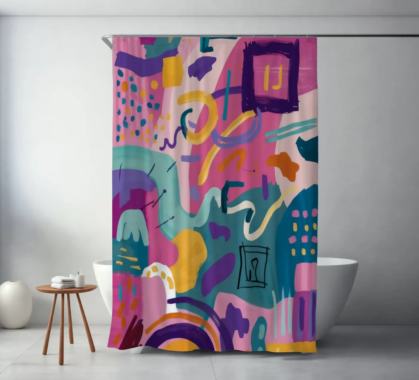 Rhythmic Color Code douchegordijn van Zep Layers