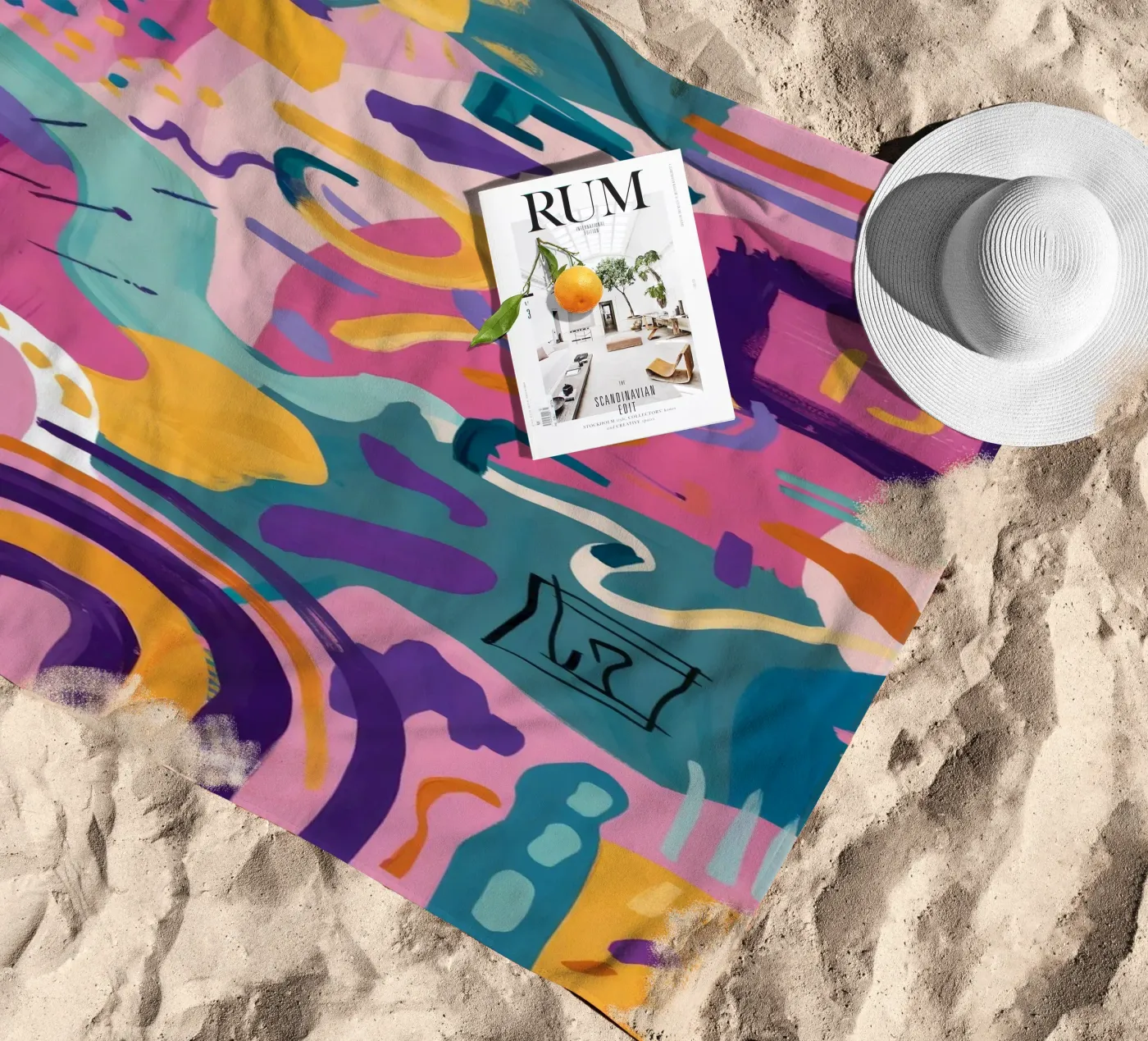 Rhythmic Color Code strandhanddoek van Zep Layers