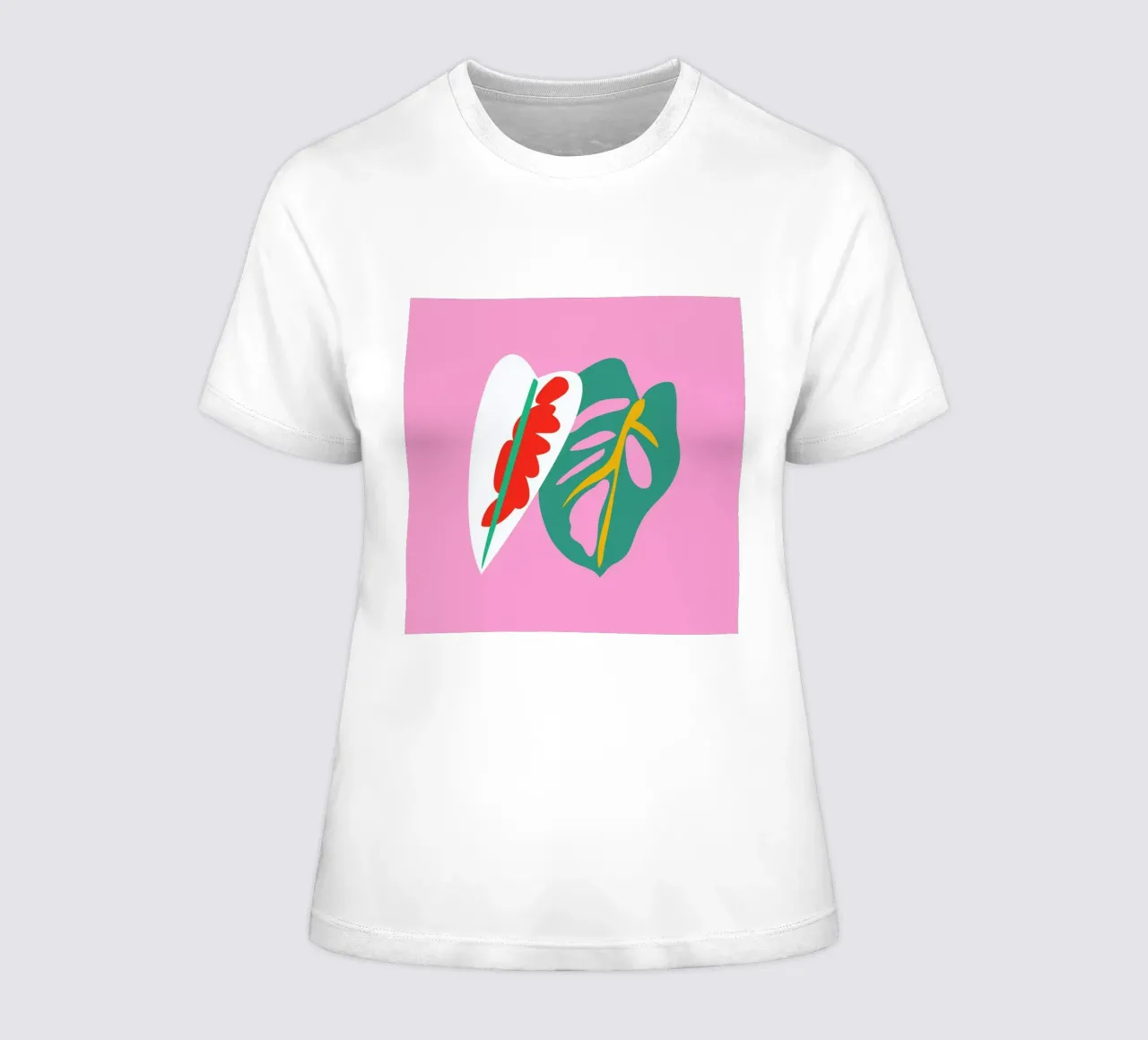 Caladium Monstera Illo Study women's fitted t-shirt by Mariery Young