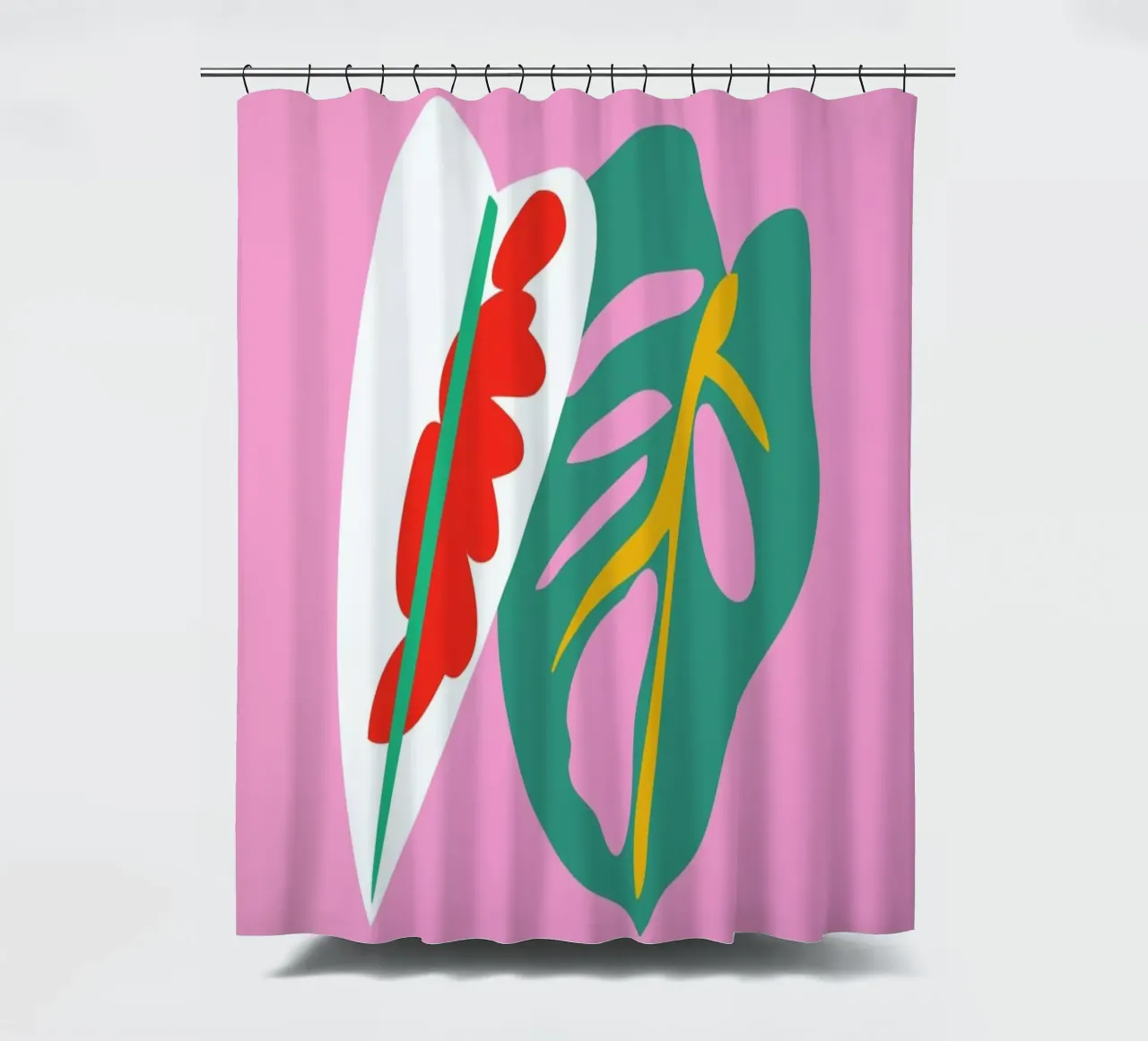 Caladium Monstera Illo Study shower curtain by Mariery Young