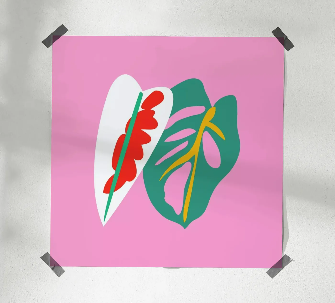Caladium Monstera Illo Study poster by Mariery Young