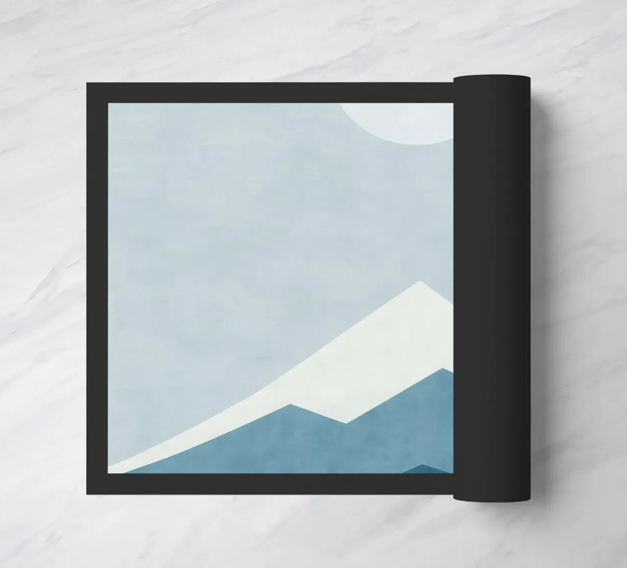 Monte Fuji - Silenzio blu in un inverno giapponese zerbino da Affiches Soleil & Déco Lumineuse – Sunny