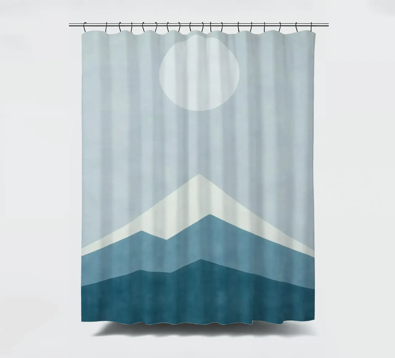 Monte Fuji - Silenzio blu in un inverno giapponese tenda da doccia da Affiches Soleil & Déco Lumineuse – Sunny