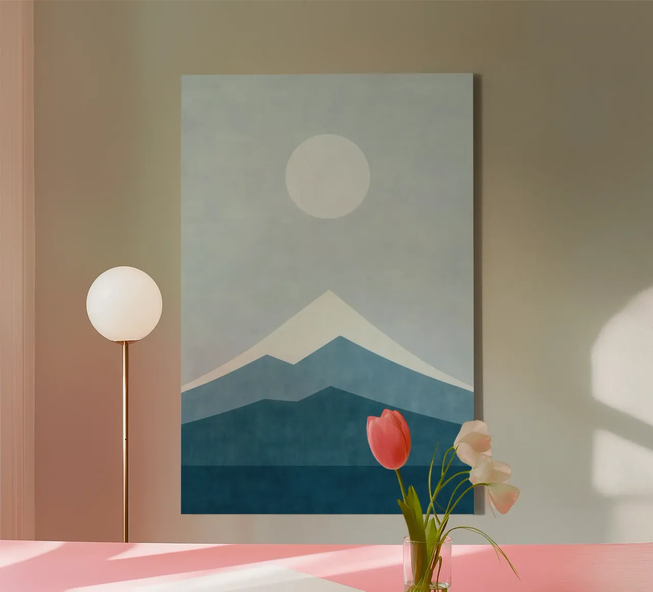 Monte Fuji - Silenzio blu in un inverno giapponese tela da Affiches Soleil & Déco Lumineuse – Sunny