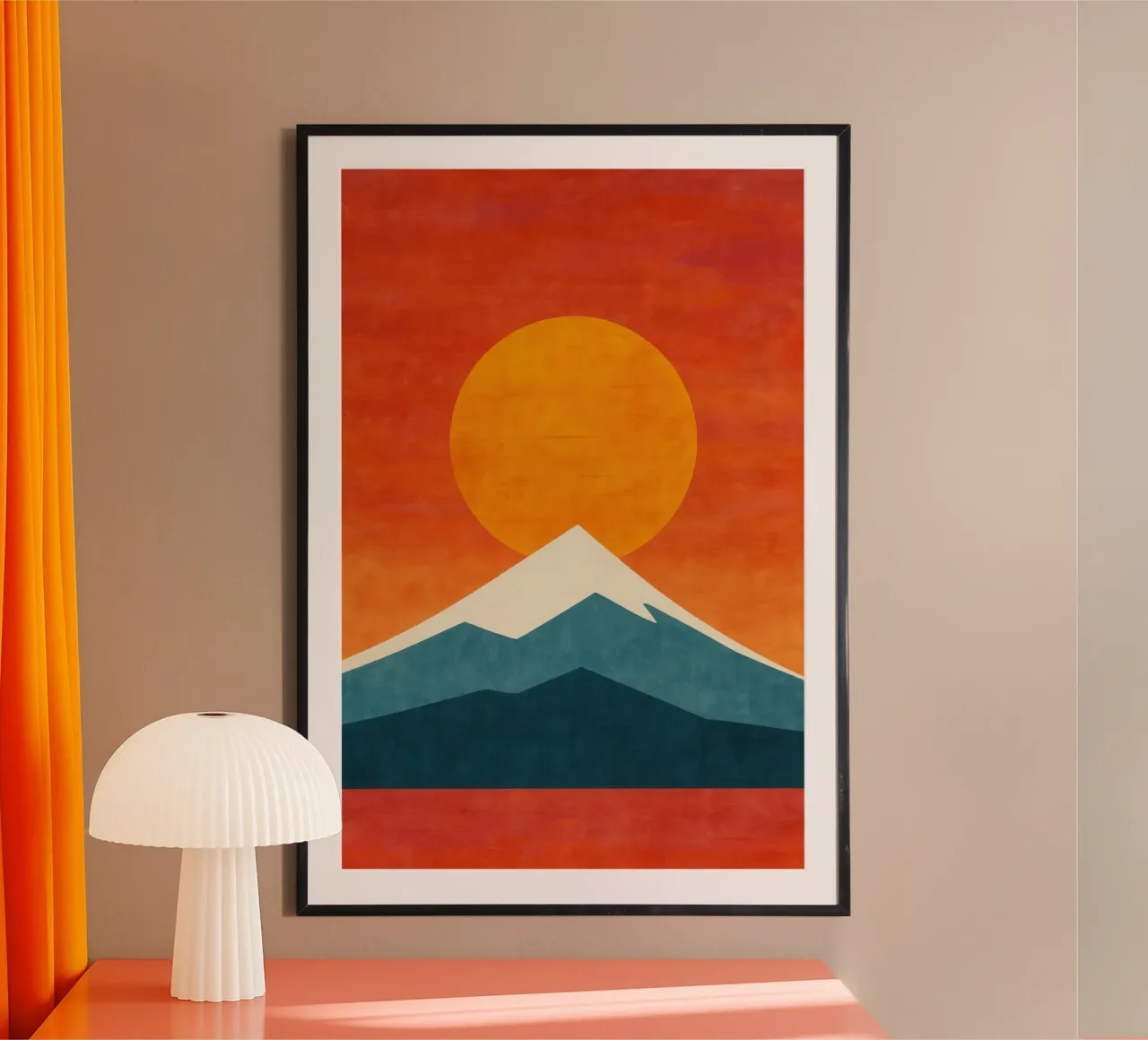 Berg Fuji - Glühen der japanischen Sonne Hahnemühle von Affiches Soleil & Déco Lumineuse – Sunny