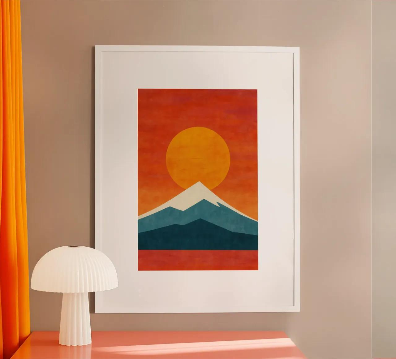 Berg Fuji - Glühen der japanischen Sonne Hahnemühle von Affiches Soleil & Déco Lumineuse – Sunny