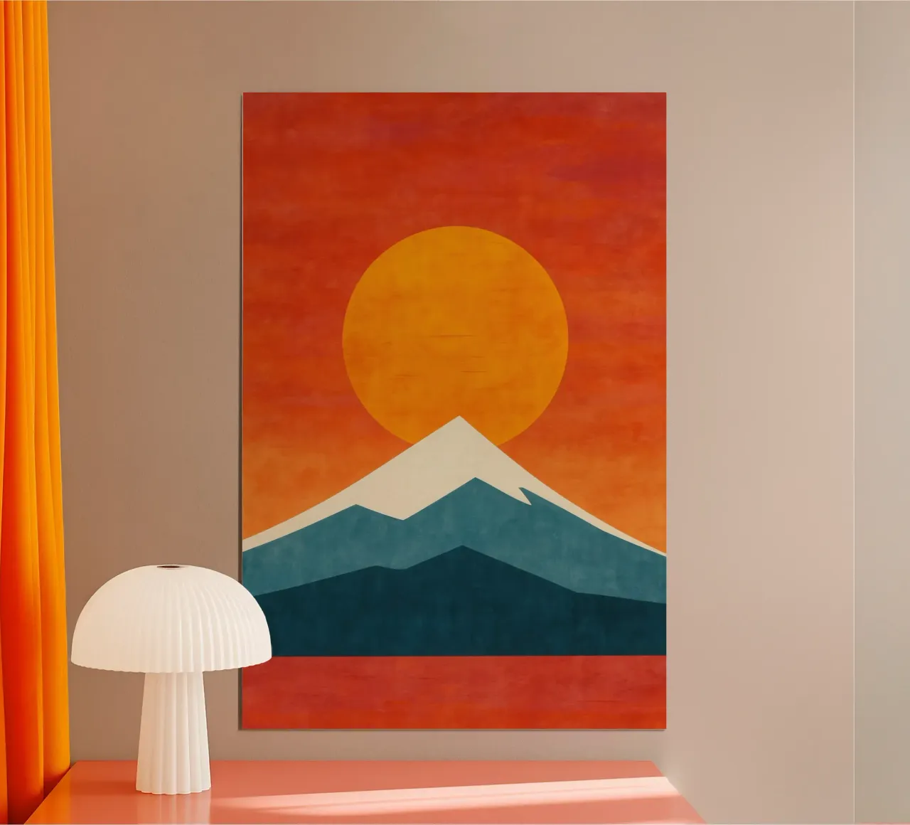 Berg Fuji - Glühen der japanischen Sonne Hahnemühle von Affiches Soleil & Déco Lumineuse – Sunny
