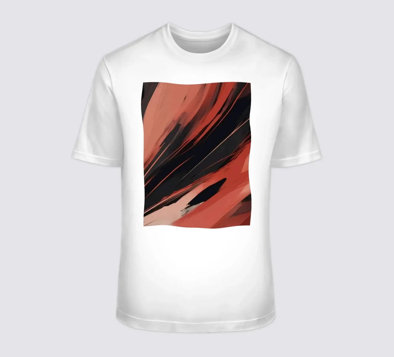 Dynamisch abstract behang met vloeiende penseelstreken t-shirt van DesignDoodle