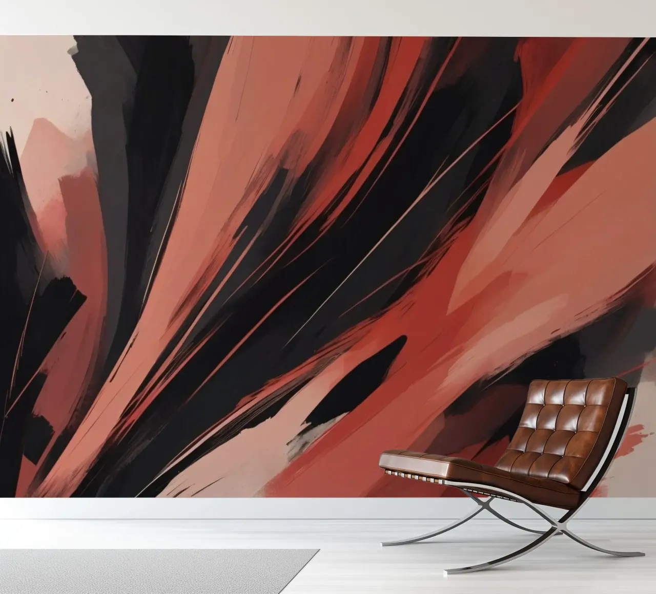Dynamic abstract wallpaper featuring fluid brush strokes photo wallpaper by DesignDoodle