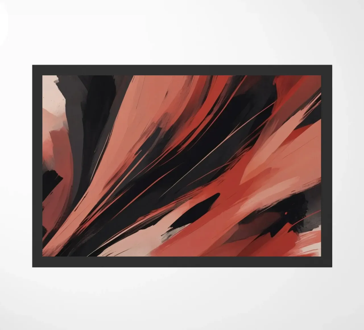 Dynamic abstract wallpaper featuring fluid brush strokes doormat by DesignDoodle