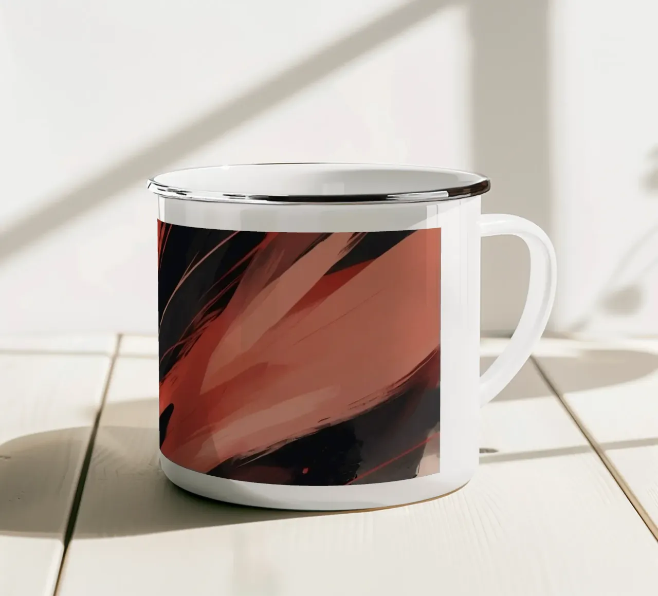 Carta da parati astratta dinamica con pennellate fluide tazza in smalto da DesignDoodle