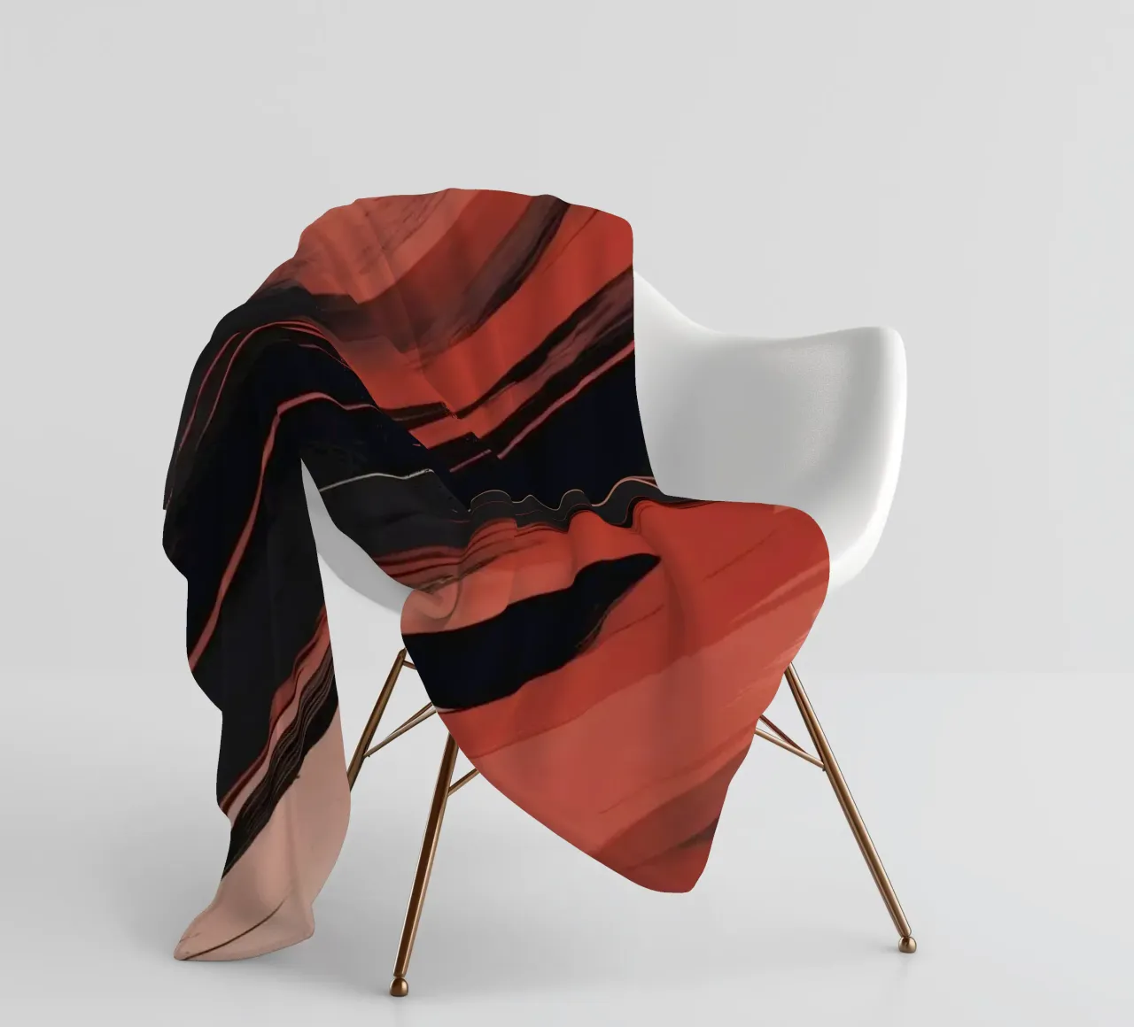 Dynamisch abstract behang met vloeiende penseelstreken fleecedeken van DesignDoodle