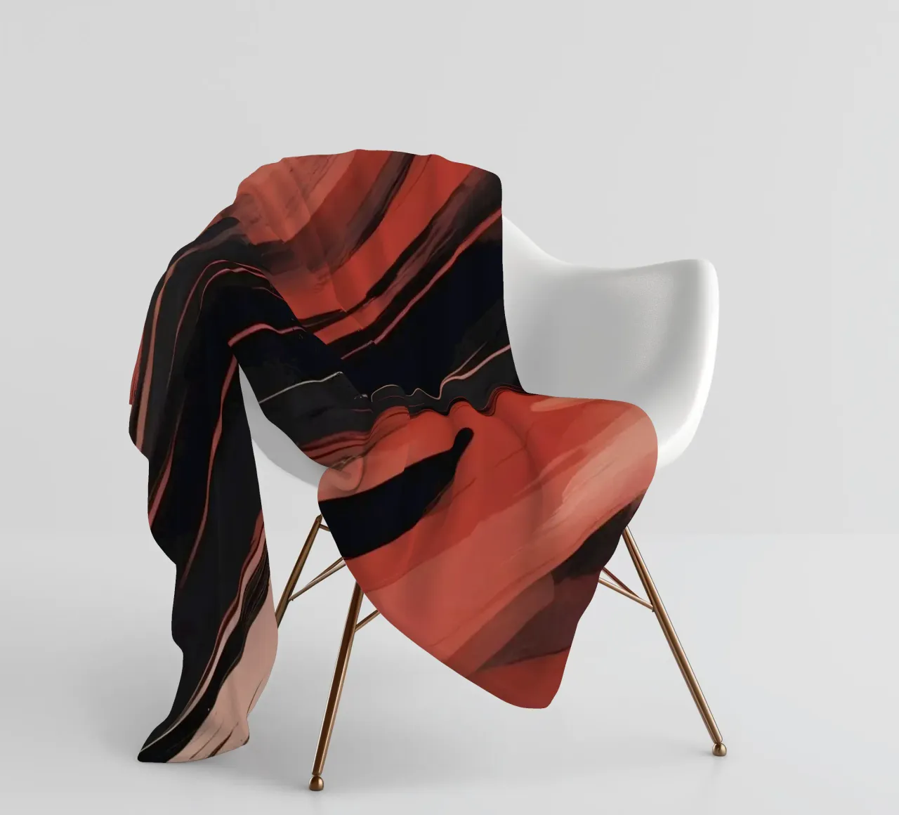 Dynamisch abstract behang met vloeiende penseelstreken fleecedeken van DesignDoodle