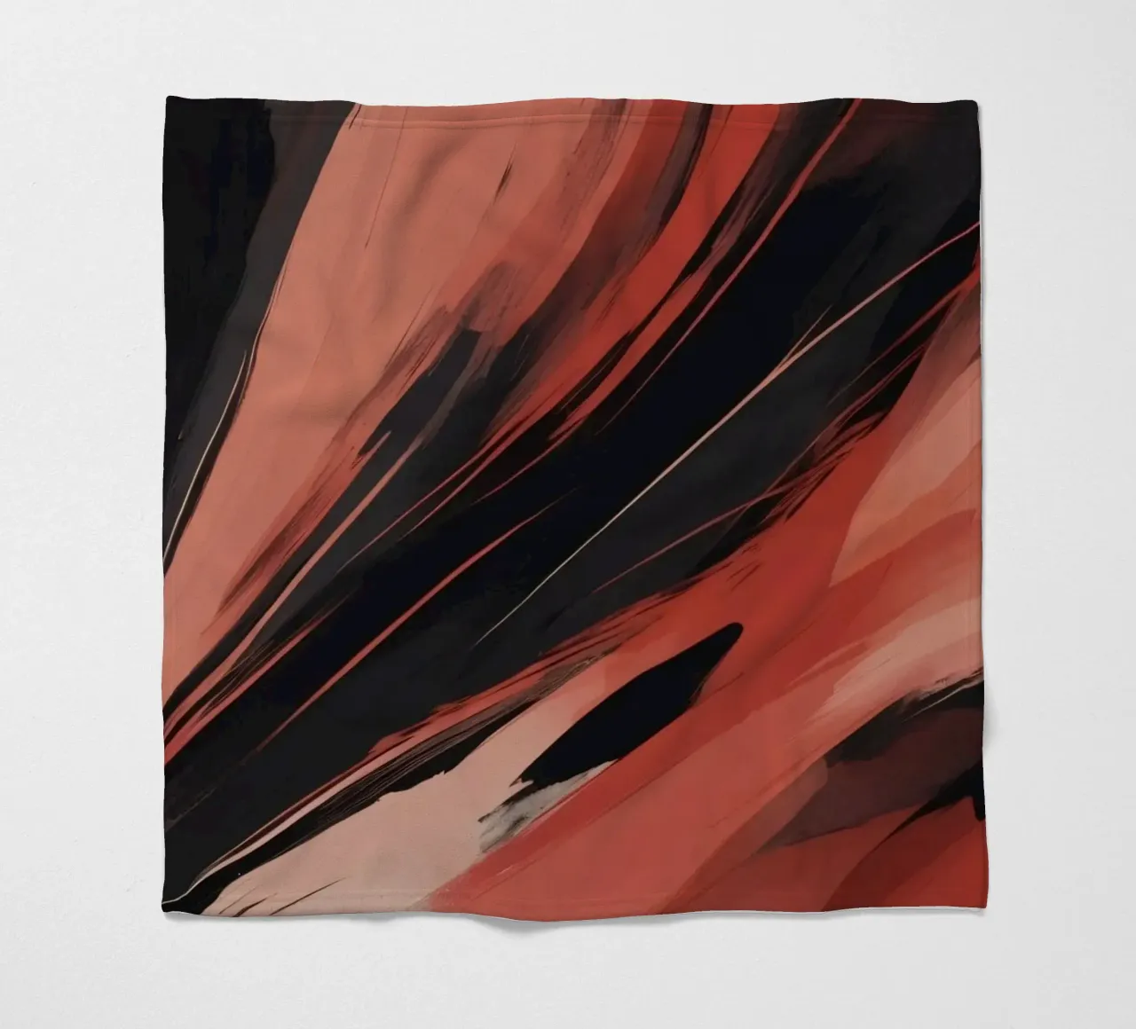 Dynamisch abstract behang met vloeiende penseelstreken fleecedeken van DesignDoodle