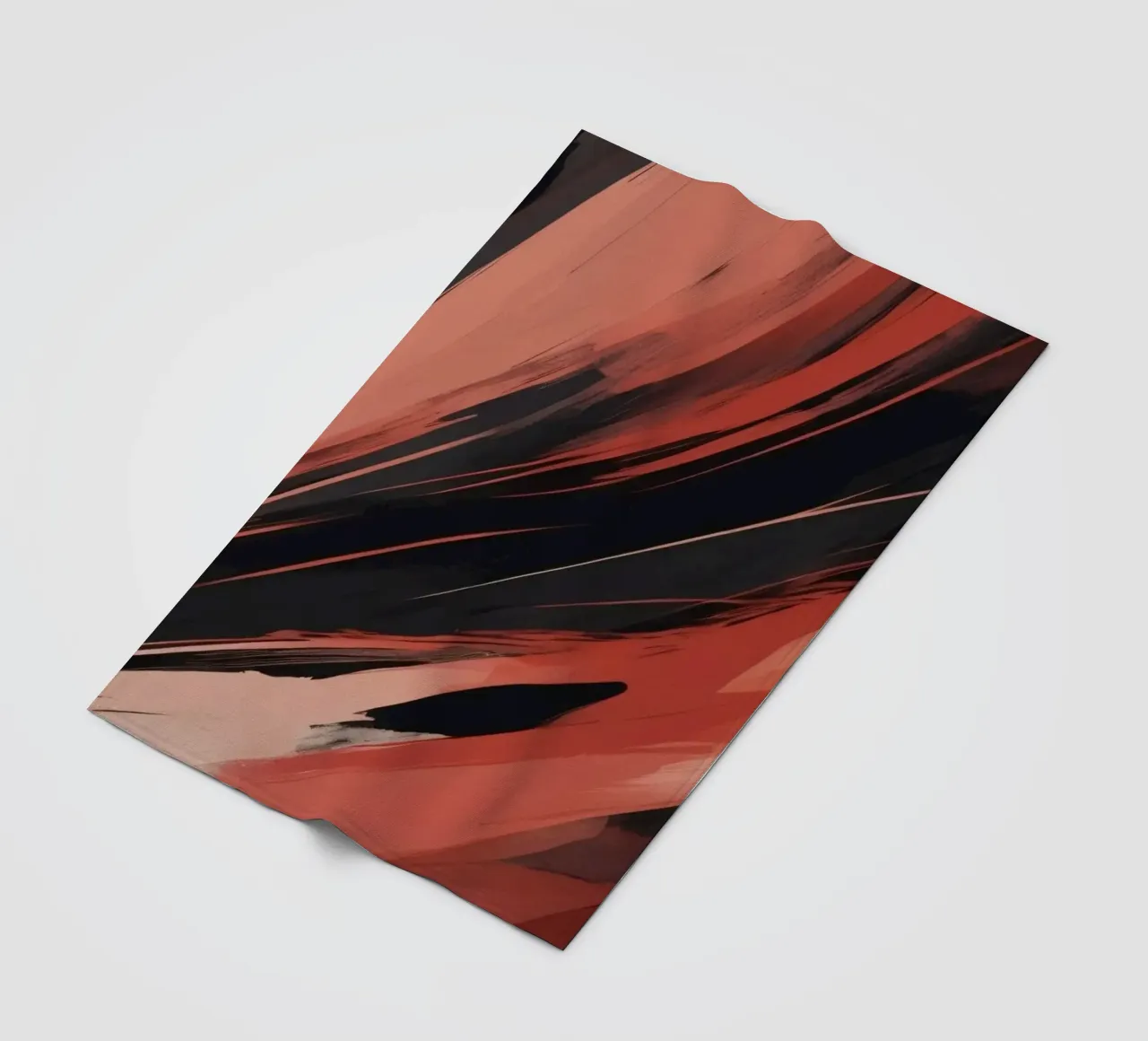 Dynamisch abstract behang met vloeiende penseelstreken fleecedeken van DesignDoodle