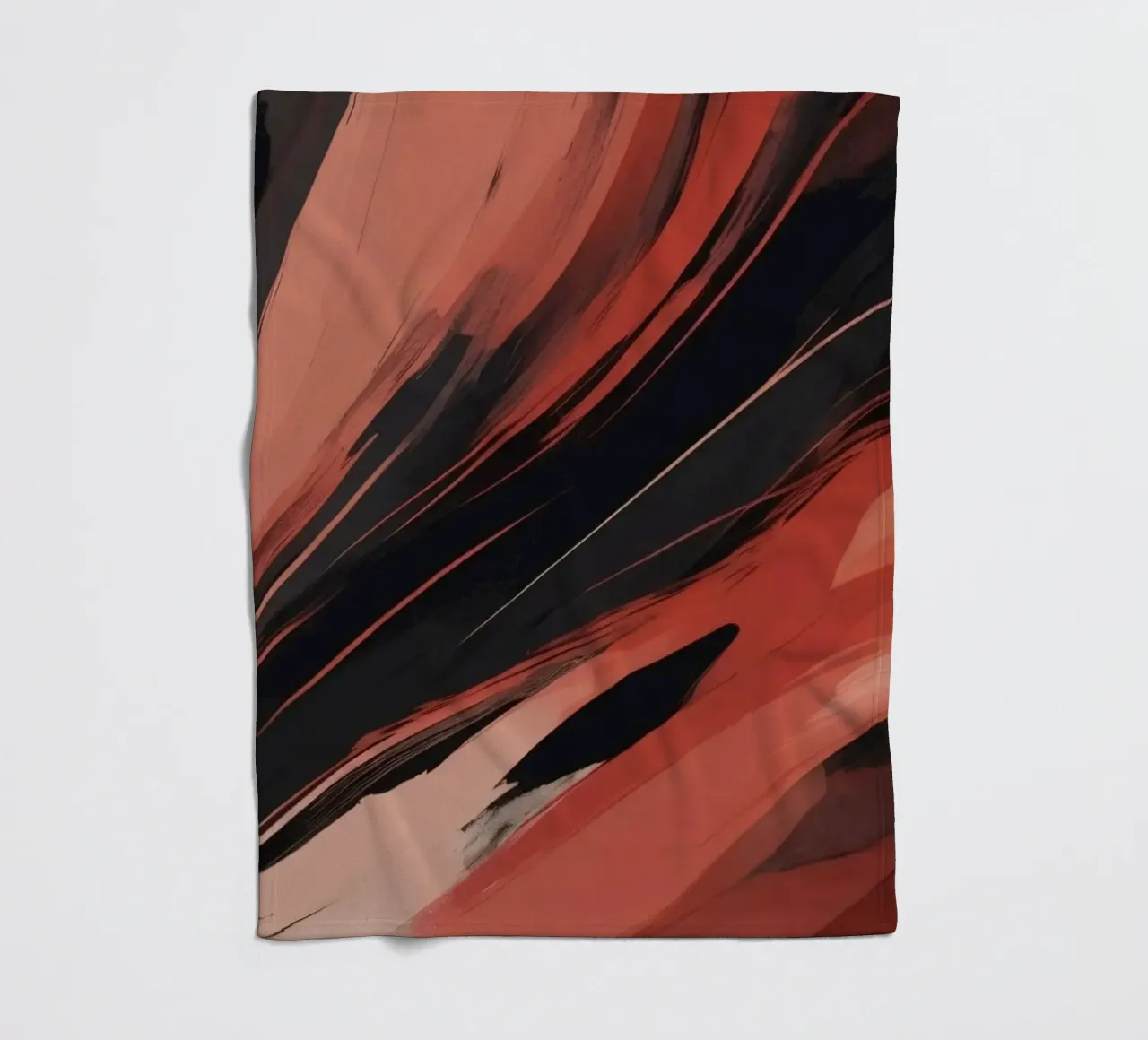 Dynamisch abstract behang met vloeiende penseelstreken fleecedeken van DesignDoodle