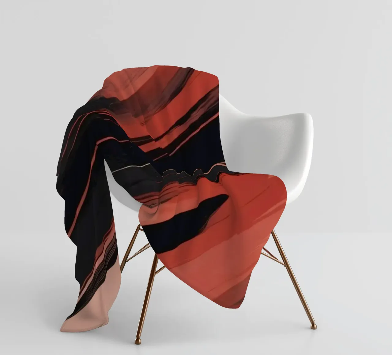 Dynamisch abstract behang met vloeiende penseelstreken fleecedeken van DesignDoodle