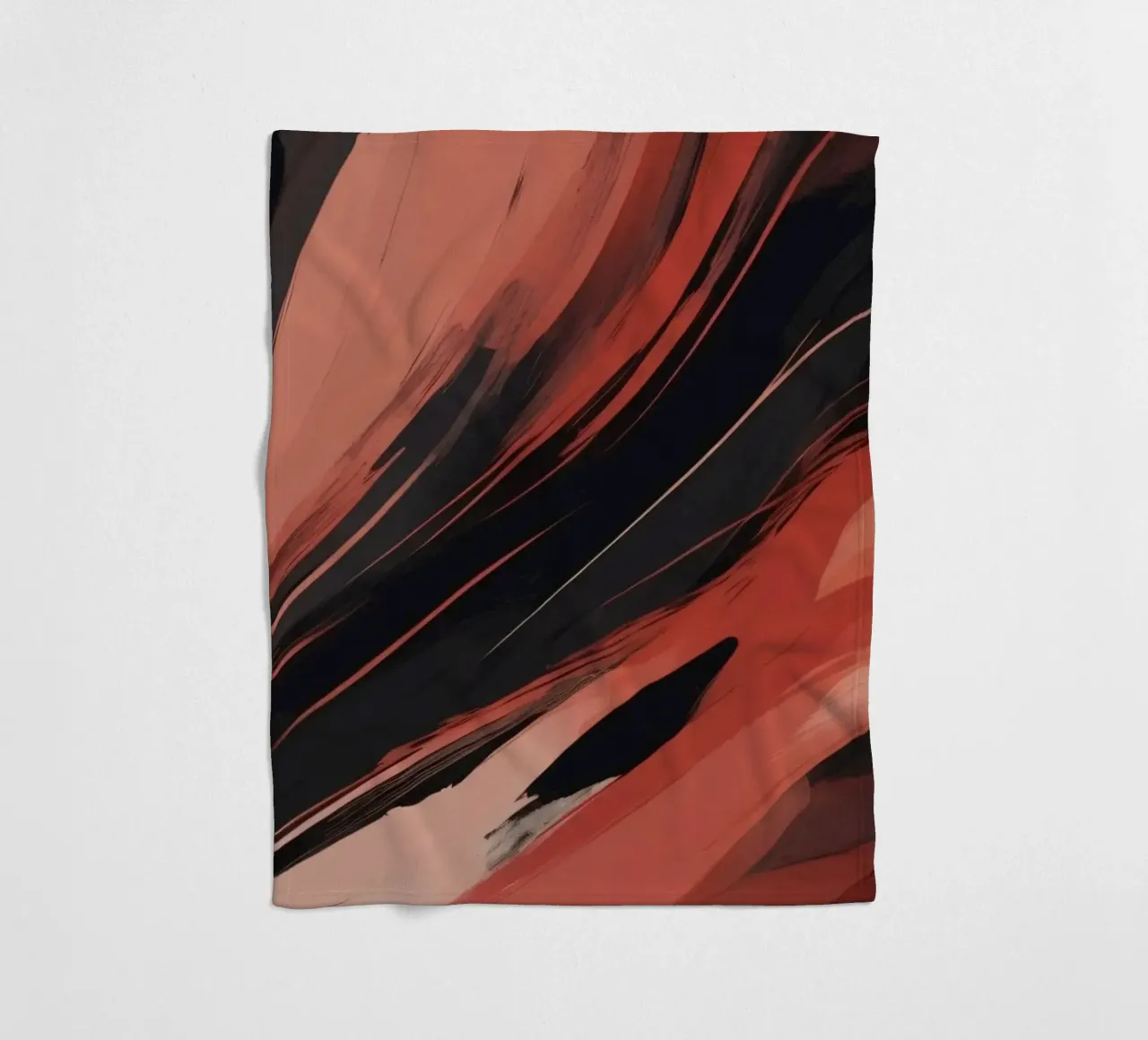 Dynamisch abstract behang met vloeiende penseelstreken fleecedeken van DesignDoodle