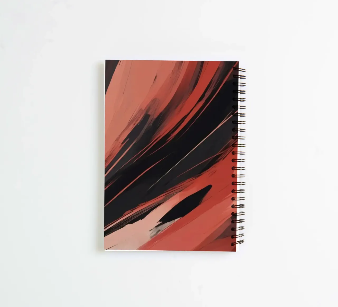 Dynamic abstract wallpaper featuring fluid brush strokes spiral notebook by DesignDoodle