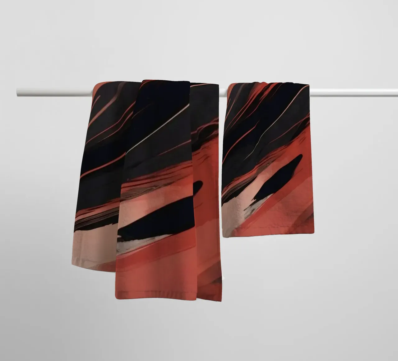 Dynamic abstract wallpaper featuring fluid brush strokes towel by DesignDoodle
