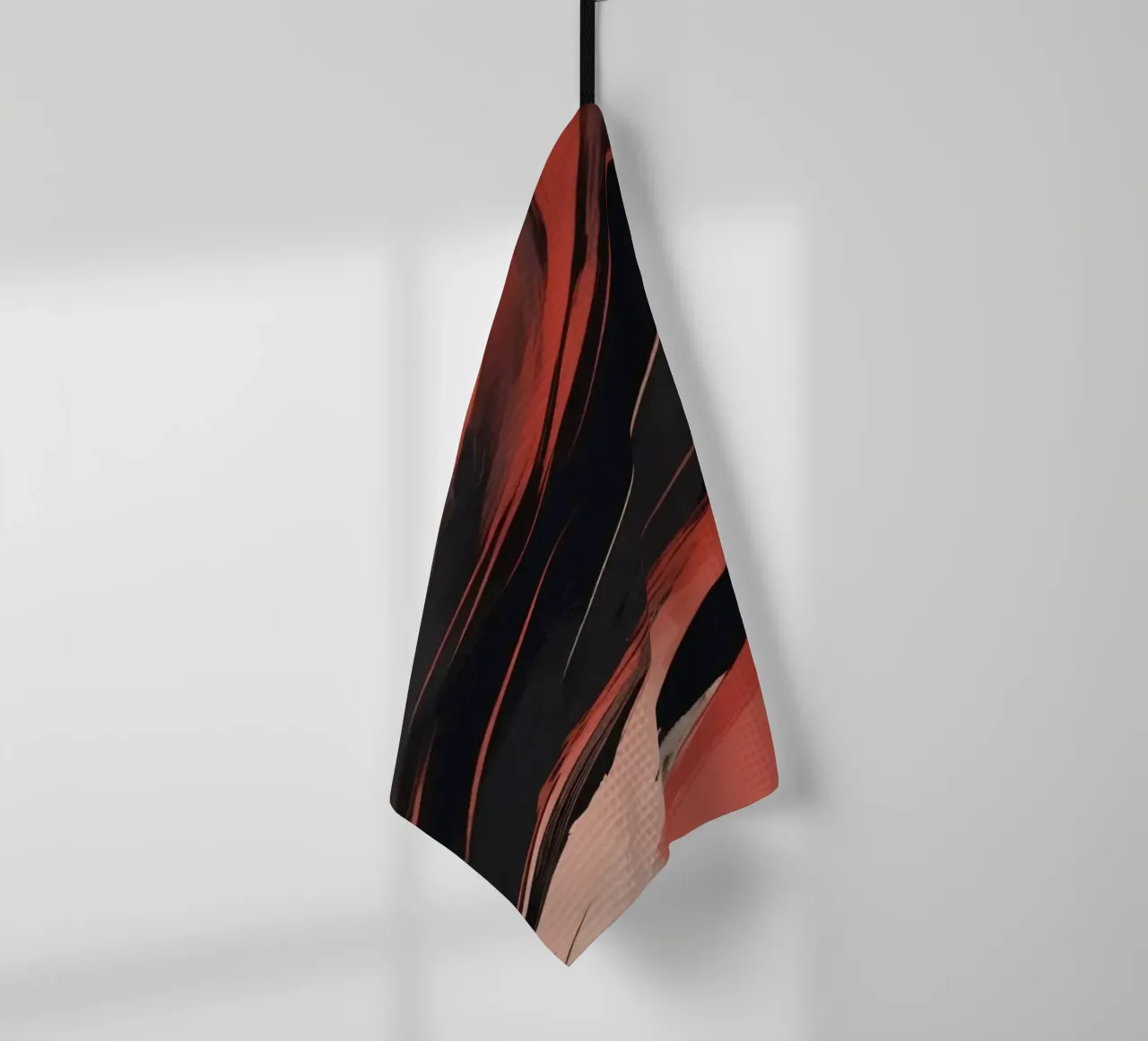 Dynamic abstract wallpaper featuring fluid brush strokes tea towel by DesignDoodle