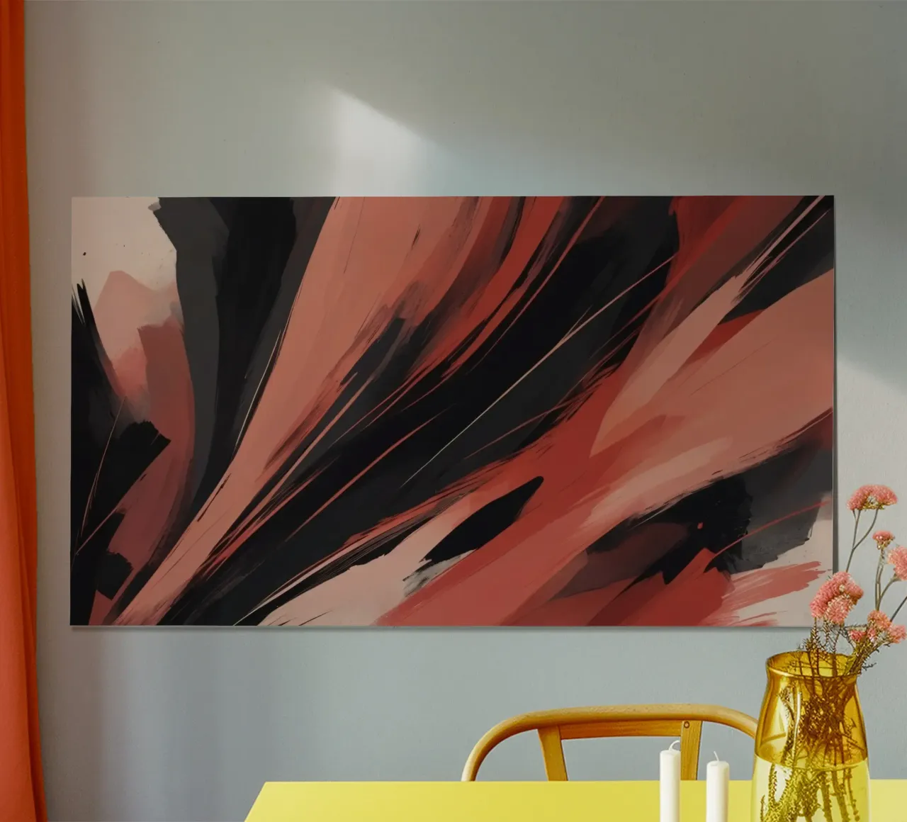 Dynamic abstract wallpaper featuring fluid brush strokes hahnemühle by DesignDoodle