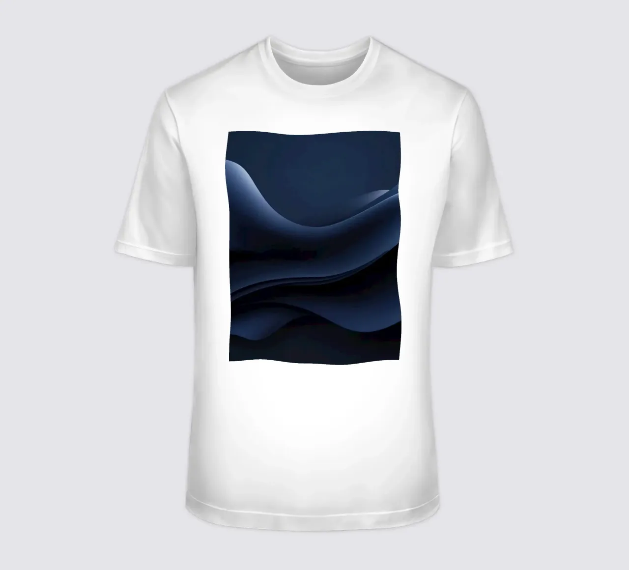 Fluid waves of deep blue create a calm abstract wallpaper t-shirt by DesignDoodle
