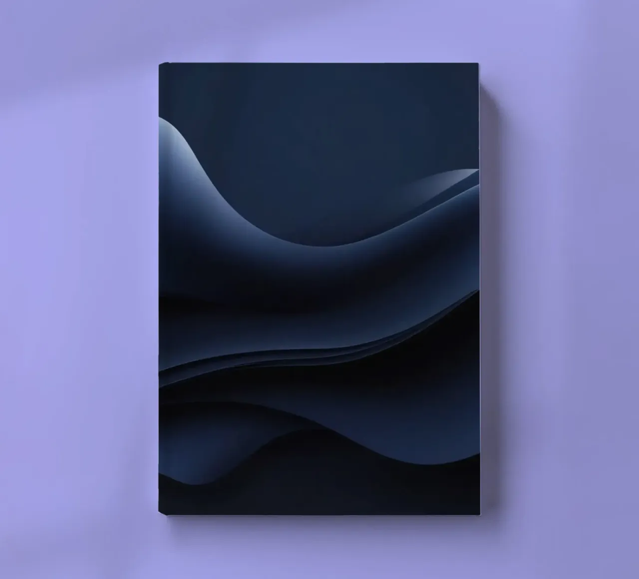 Fluid waves of deep blue create a calm abstract wallpaper notebook by DesignDoodle