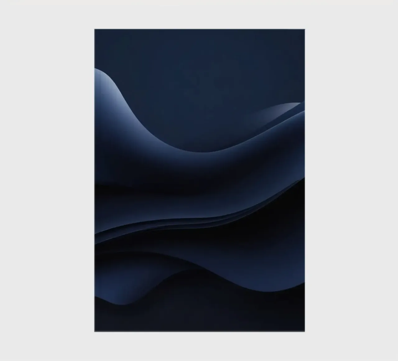 Vloeiende golven van diepblauw creëren een rustig abstract behang notitieboek van DesignDoodle