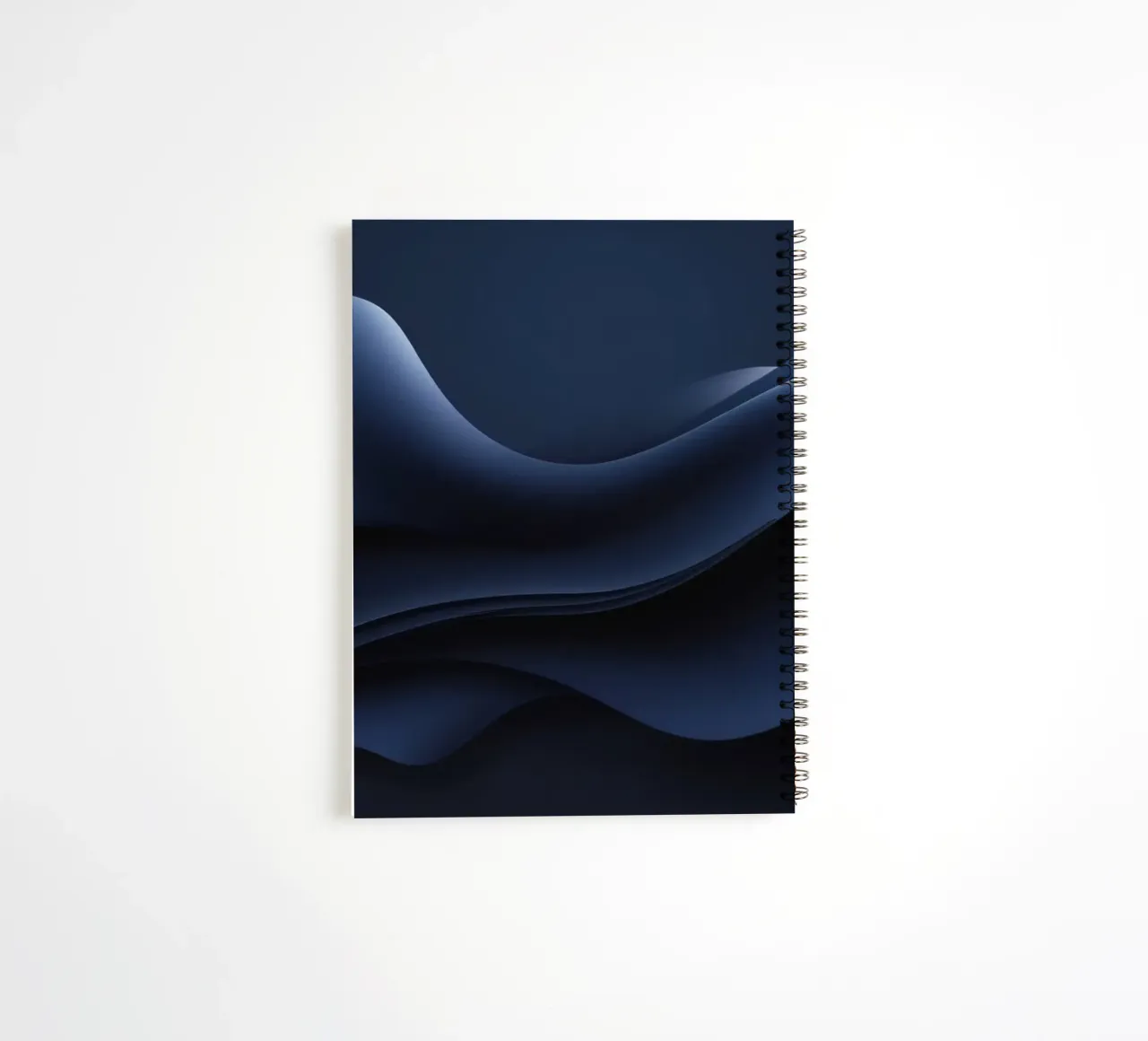Fluid waves of deep blue create a calm abstract wallpaper spiral notebook by DesignDoodle