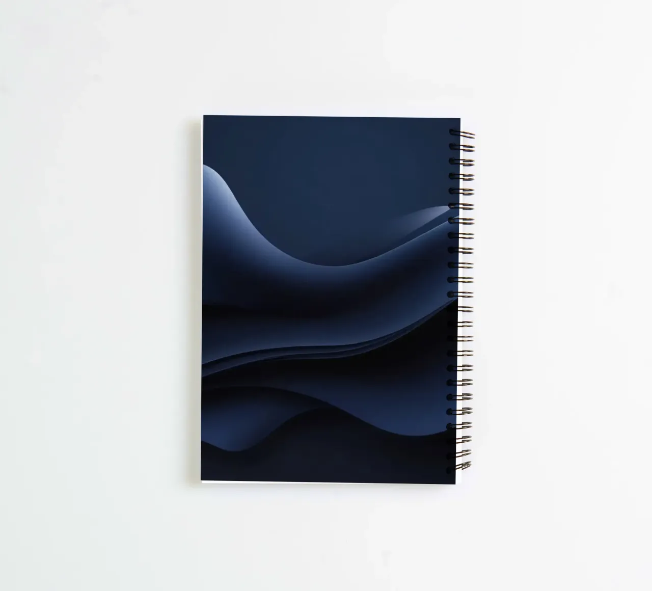 Fluid waves of deep blue create a calm abstract wallpaper spiral notebook by DesignDoodle