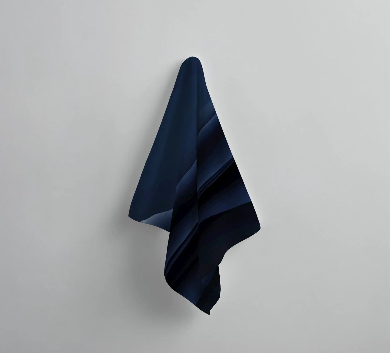 Fluid waves of deep blue create a calm abstract wallpaper towel by DesignDoodle