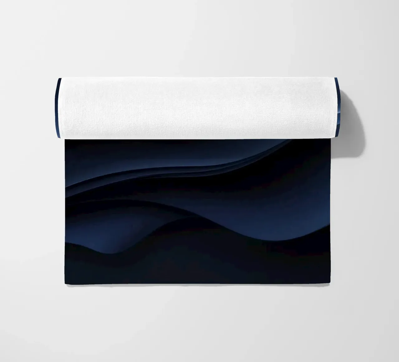 Fluid waves of deep blue create a calm abstract wallpaper beach towel by DesignDoodle