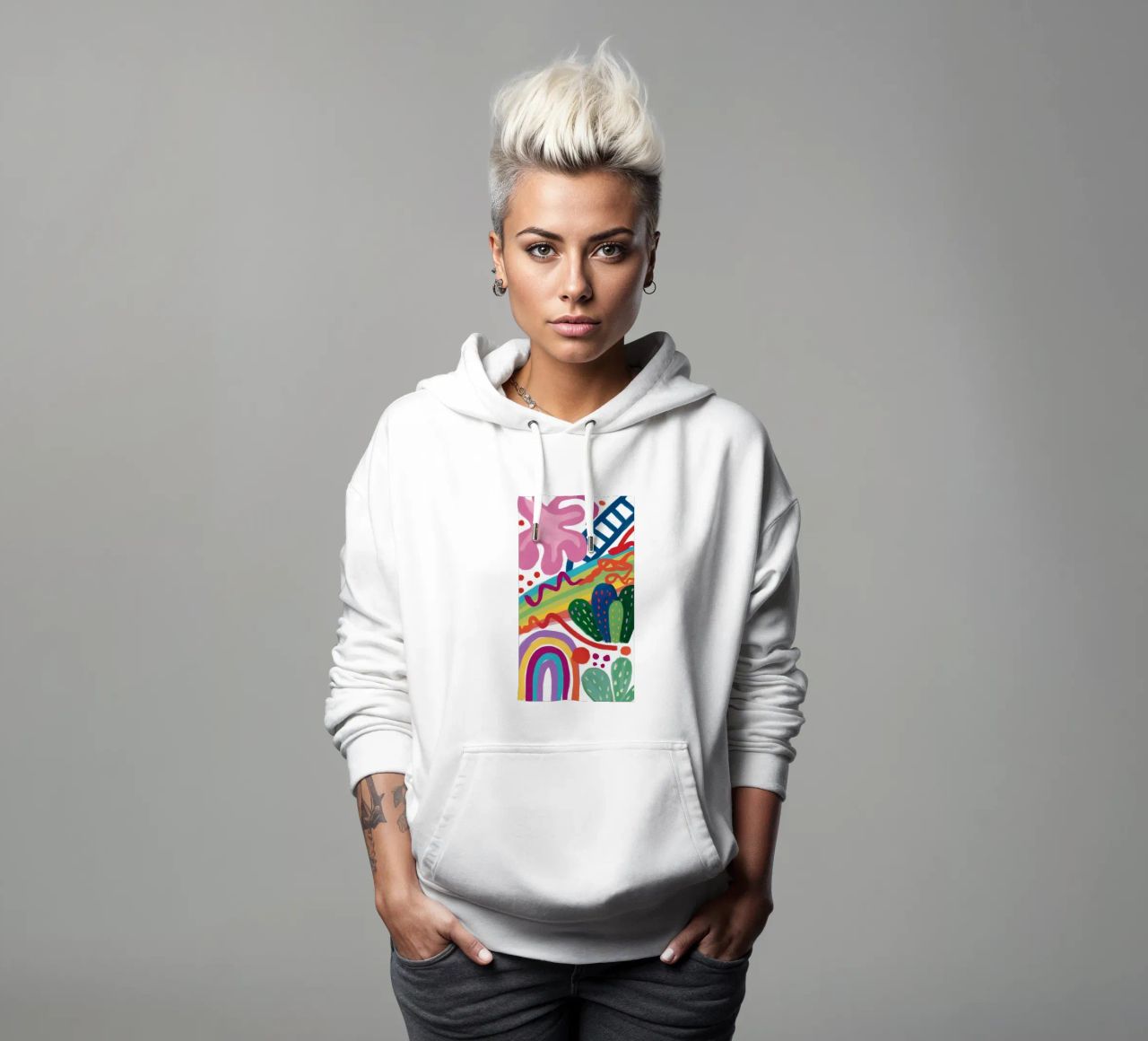 Valzer dei cactus arcobaleno felpa con cappuccio da Zep Layers