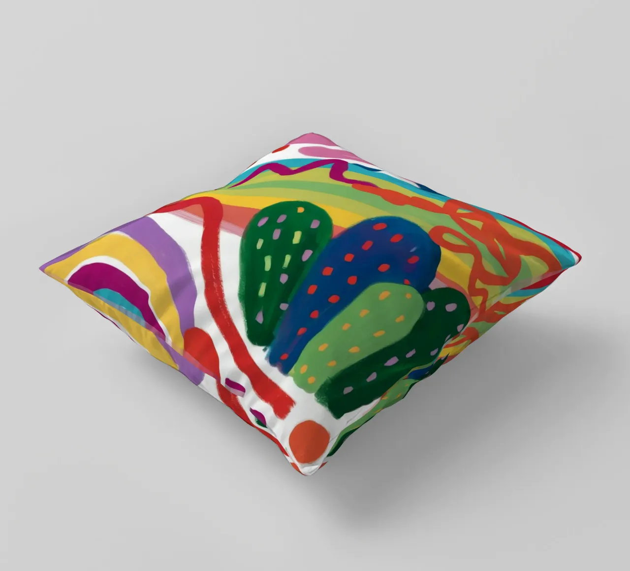 Valzer dei cactus arcobaleno cuscino da Zep Layers